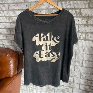 Vintage Canvas distressed graphic tee take it easy